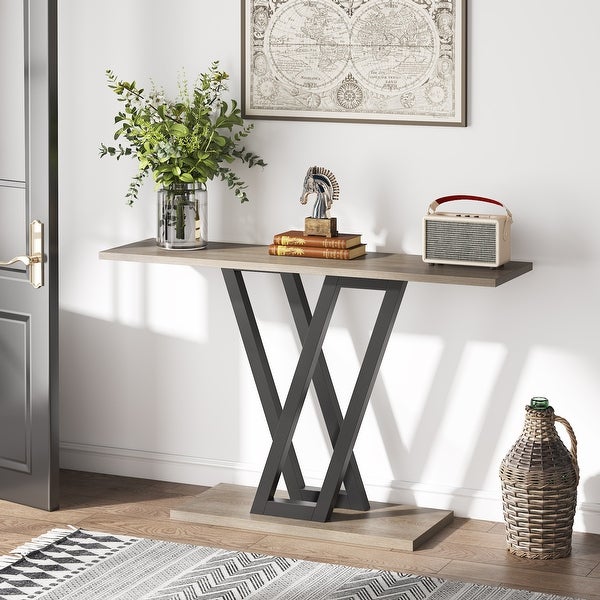 Console Sofa Table， Industrial Entryway Table for Hallway