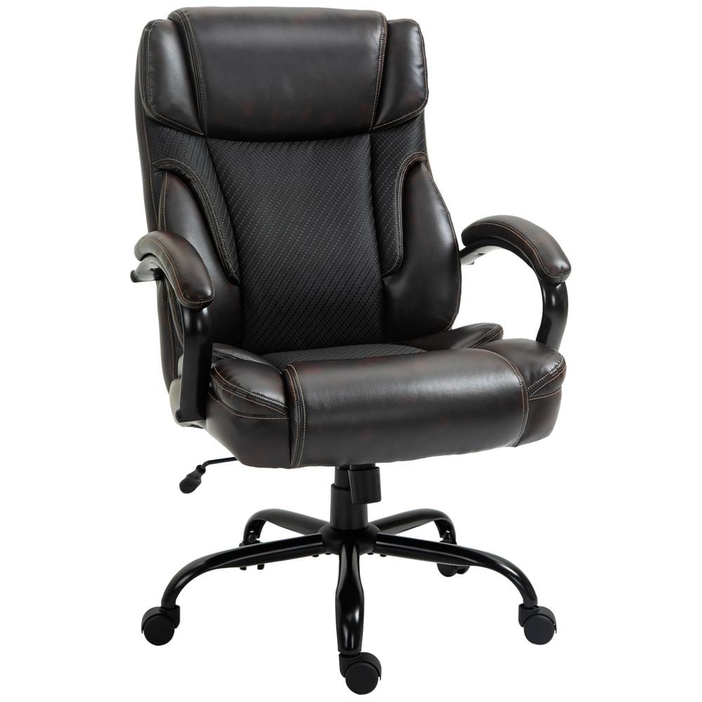 Vinsetto Brown, Big and Tall Ergonomic Executive Office Chair High Back Adjustable Computer Task Chair Swivel PU Leather 921-462