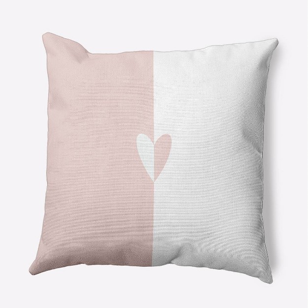 Valentine x27 s Day Modern Heart Square Throw Pillow Pale Pink E By Design