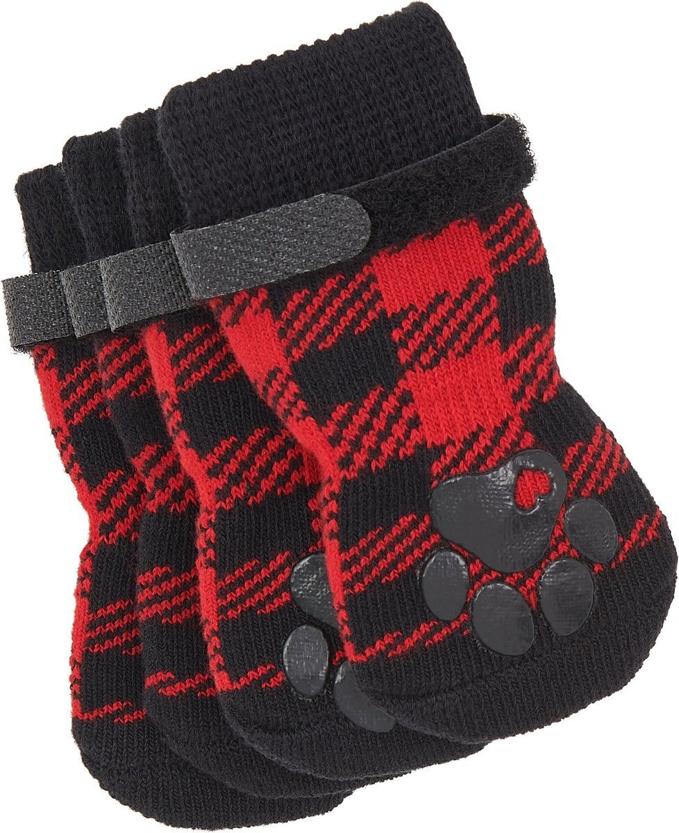 Frisco Plaid Non-Skid Dog Socks