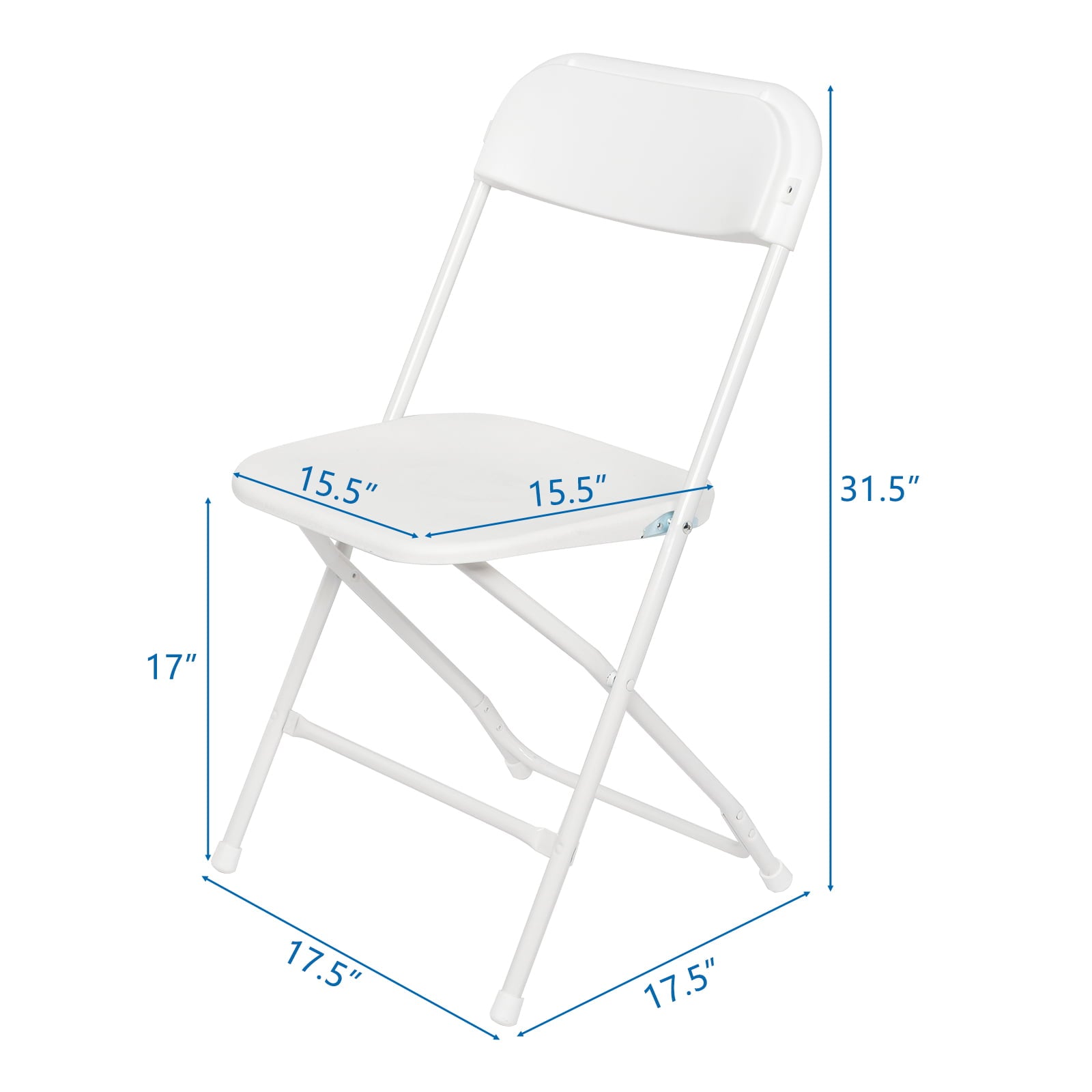 5 Pack Plastic Folding Chairs 350 lb. Capacity Wedding Banquet Commercial Seat Premium Party Event Chair, White