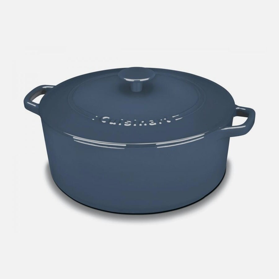 Cuisinart CI670 30BG Chef's Classic Enameled Cast Iron 7 Quart Round Covered Casserole  Provencial Blue