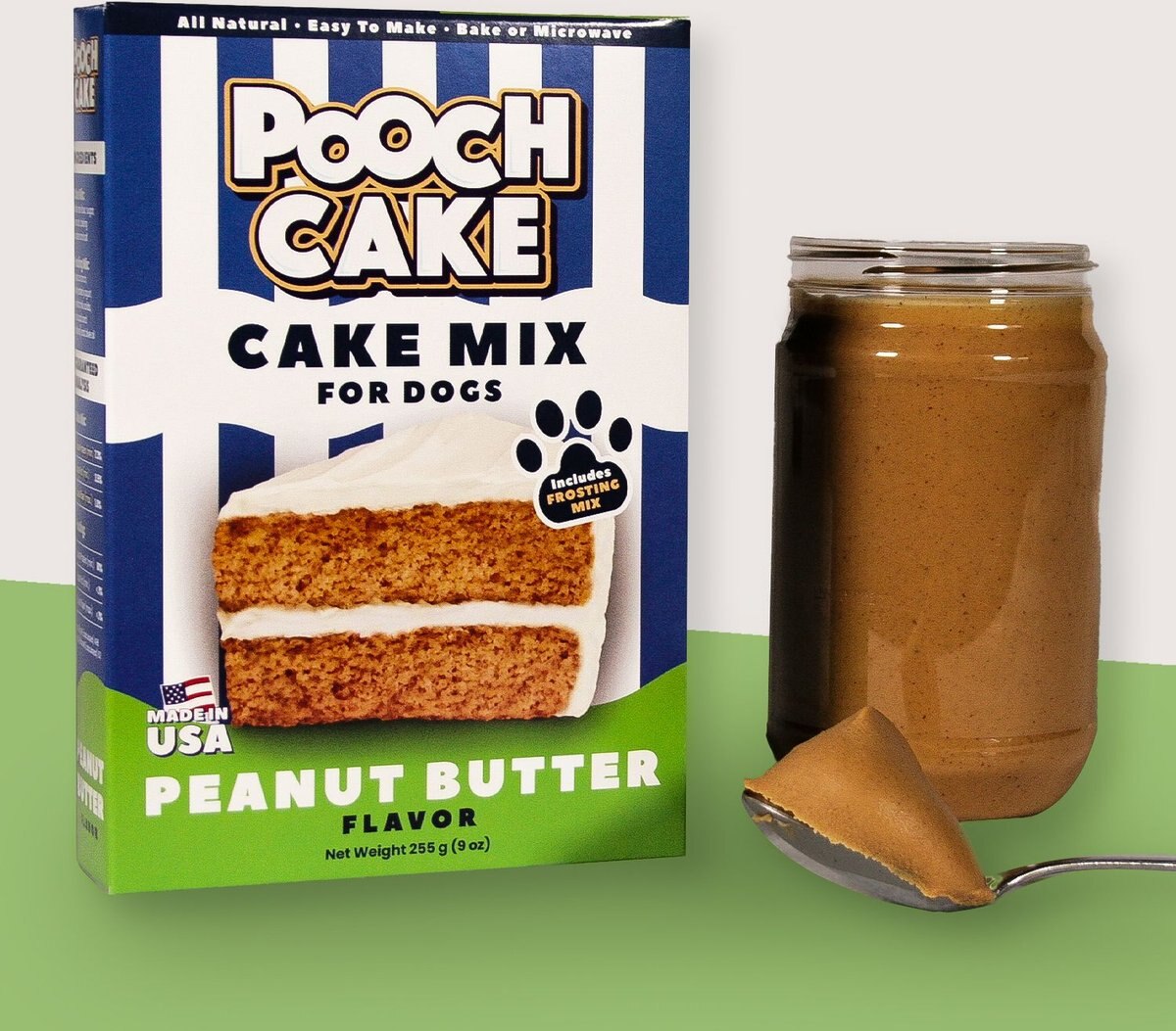 Pooch Cake Wheat-Free Peanut Butter Cake Mix and Frosting Dog Treat， 9-oz box