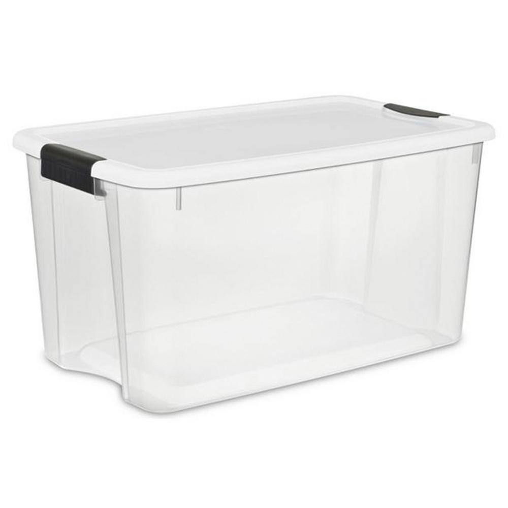 Sterilite 70 qt. XL Plastic Stacking Storage Container Boxes in Clear 24 Pack 24 x 19889804