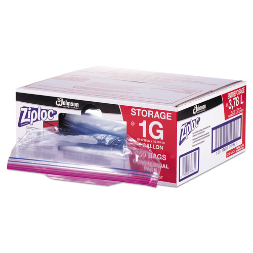 SC Johnson Ziplocandreg; Double Zipper Storage Bags | 1 gal， 1.75 mil， 10.56