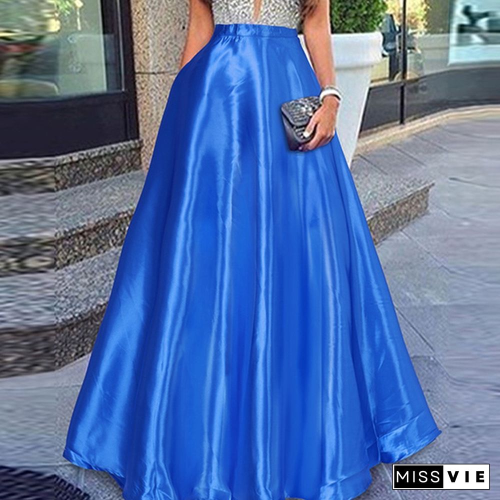 Women Summer Plus Size Party Clubbing Long Skirts Casual Long Dresses