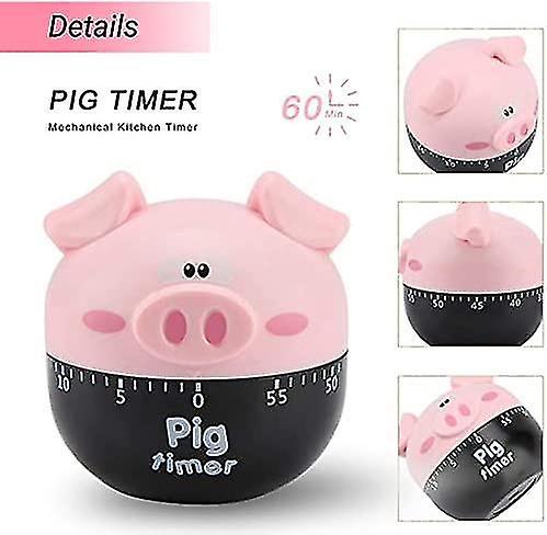 3pcs Kitchen Timer， Cute Cartoon Pig Cooking Timer Cooking Mechanical Study Timer Home Decor Counter