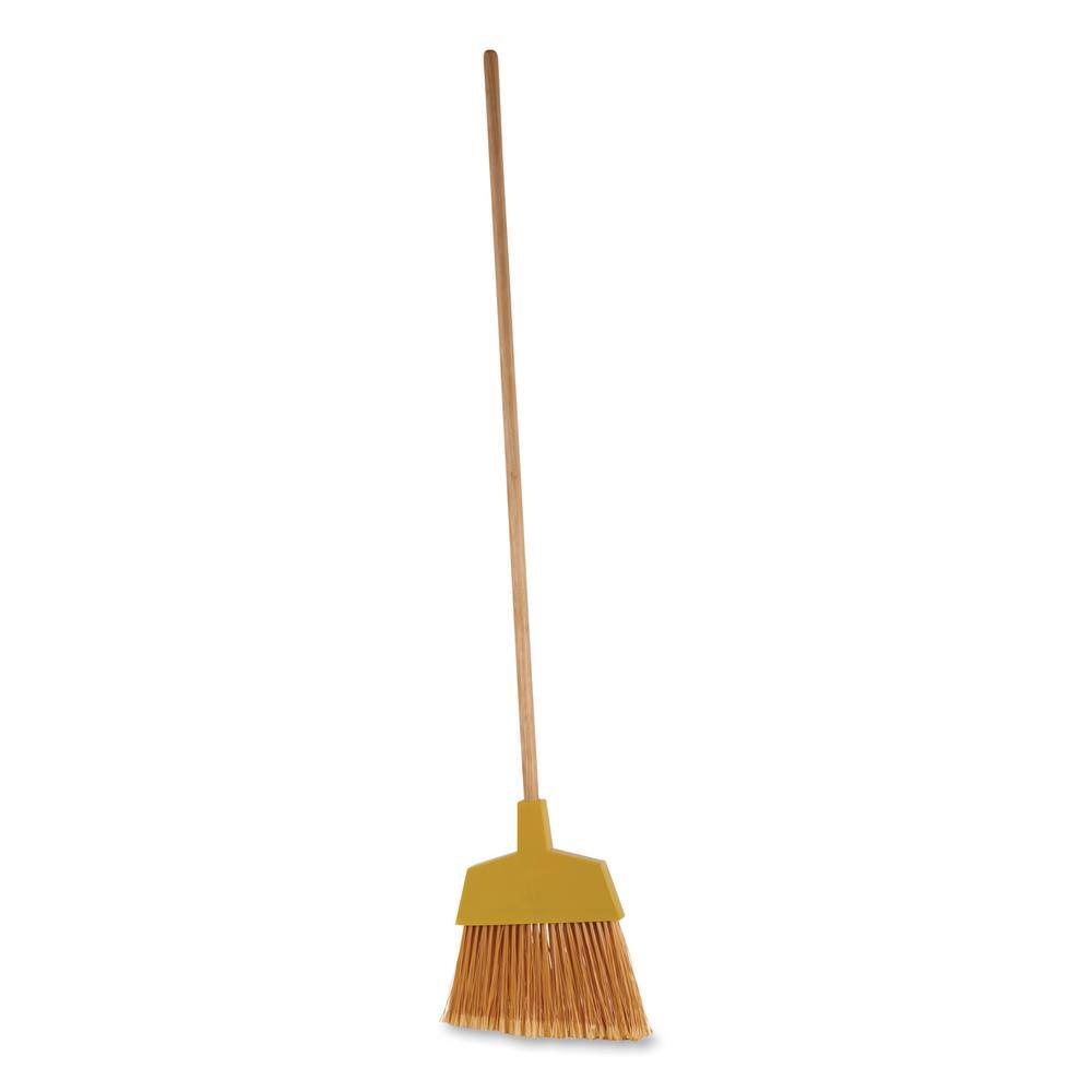 Boardwalk 53 in. Wood Handle Plastic Bristles Angle Broom in Yellow (12Carton) BWK932ACT