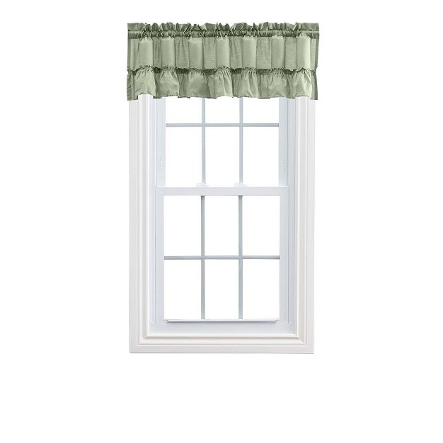 Rod Pocket High Quality Fabric Solid Color Window Ruffled Filler Valance 54 quot x13 quot Sage