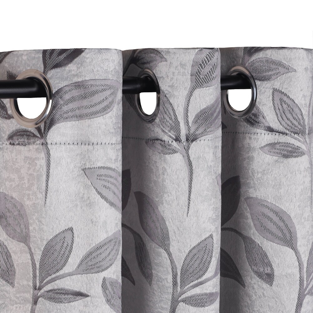 Superior Modern Bohemian Leaves Room Darkening Blackout Curtains  Rod Pocket or Grommets  Set of 2