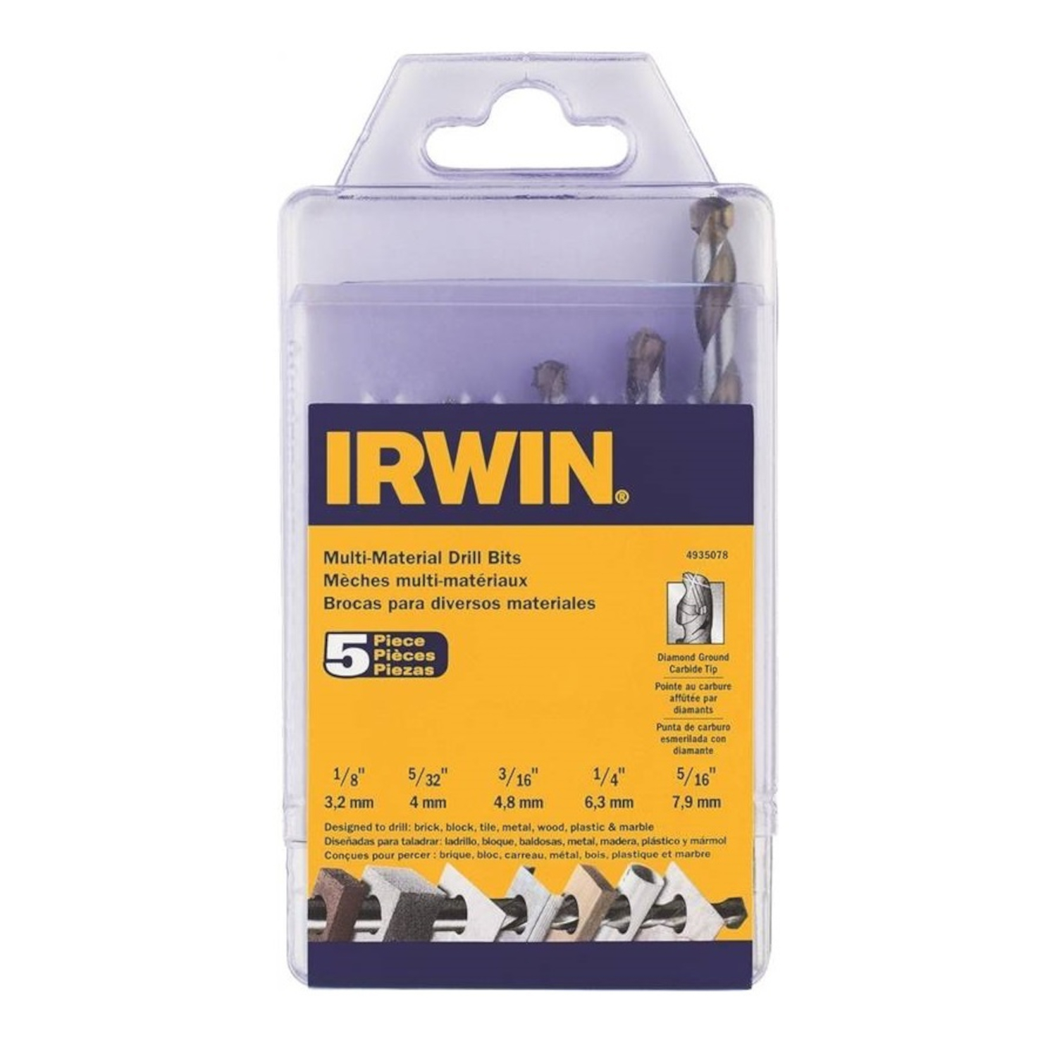 Irwin Multi-Material Percussion Bit Set 5 pc