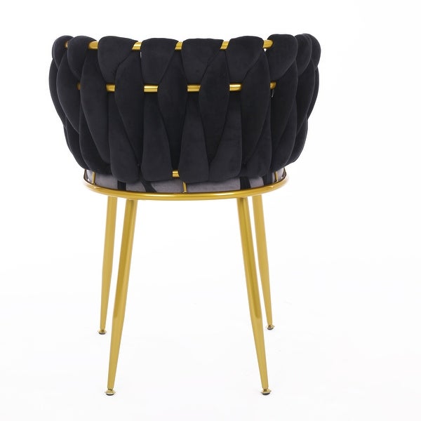 JASIWAY Velvet Accent Chair with Back Arm and Gold Metal Legs