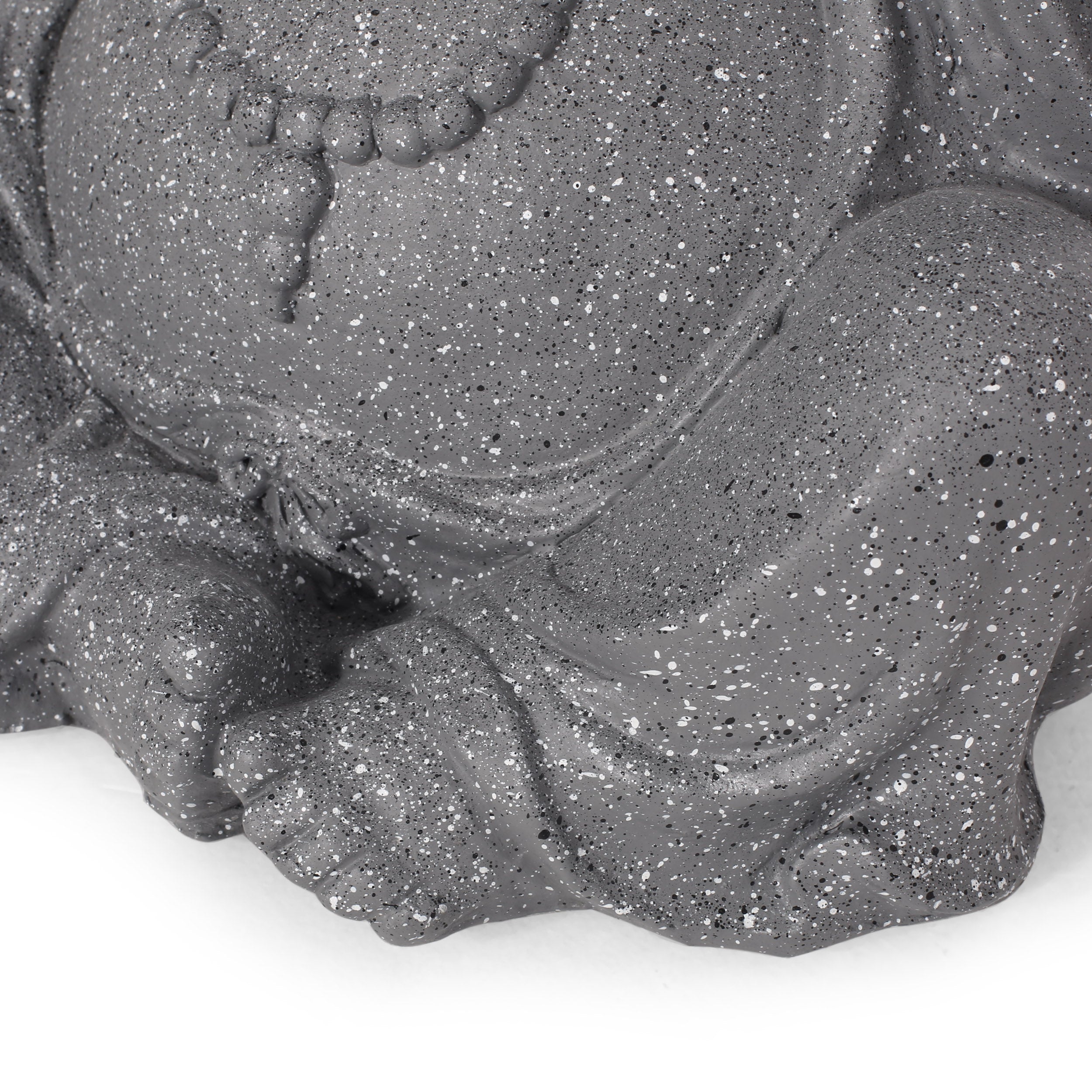 Conneaut Outdoor Hear No Evil Monk Garden Statue, Stone Gray