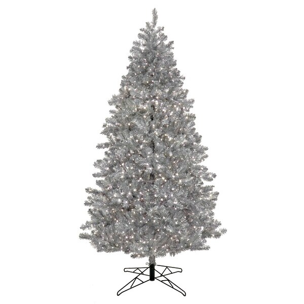 National Tree Company 7.5 ft. PreLit Christmas Matte Silver Metallic Tree