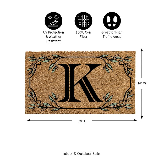 X 16 quot Monogram Coir Mat Letter quot k quot