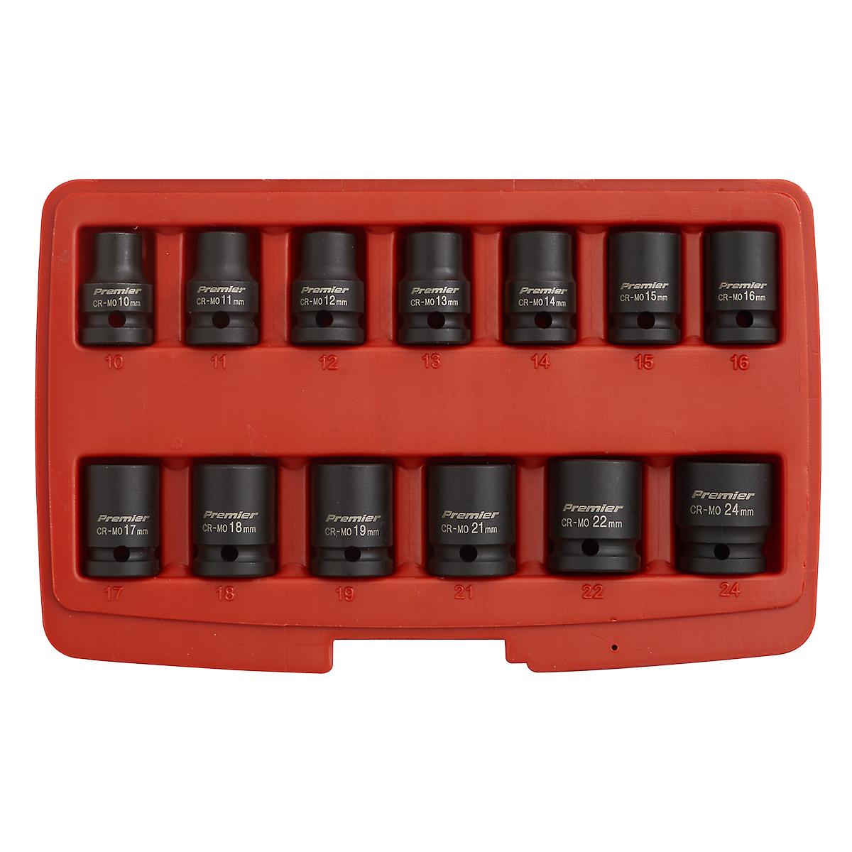 Sealey Ak5614M Impact Socket Set 13Pc 1/2In Sq Drive 12Pt