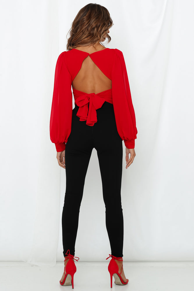 Night Train Crop Top Red