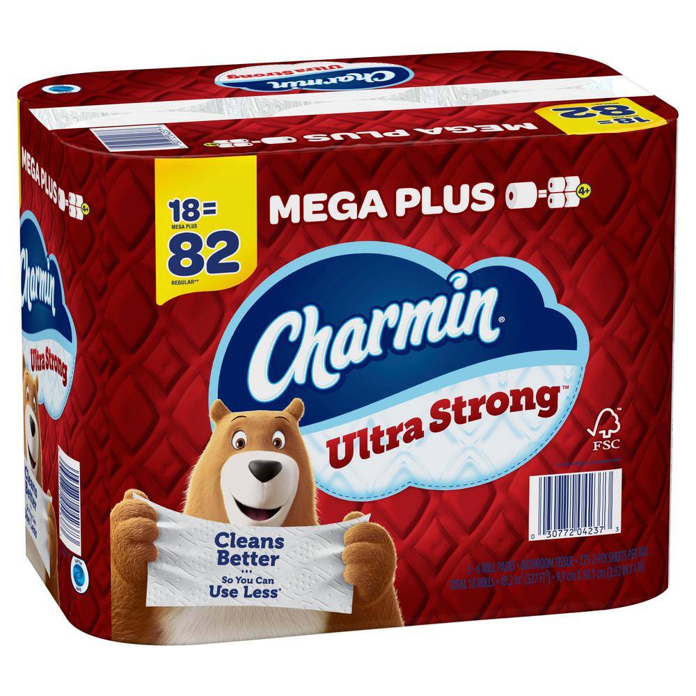 Charmin Ultra Strong Toilet Paper Rolls (18 Mega Plus Rolls) 003077204237