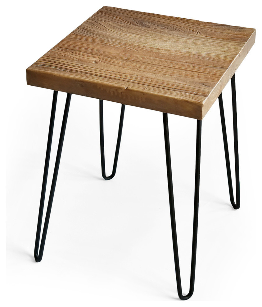 Rustic Old Elm Wood End Table   Industrial   Side Tables And End Tables   by Welland  Houzz