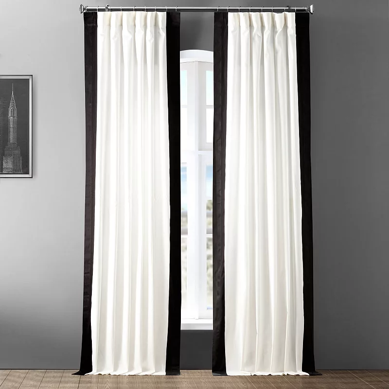 EFF 1-Panel Popcorn Vertical Colorblock Panama Curtain