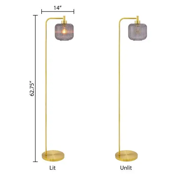 Frederick River of Goods Gold Metal and Glass Candlestick Floor Lamp