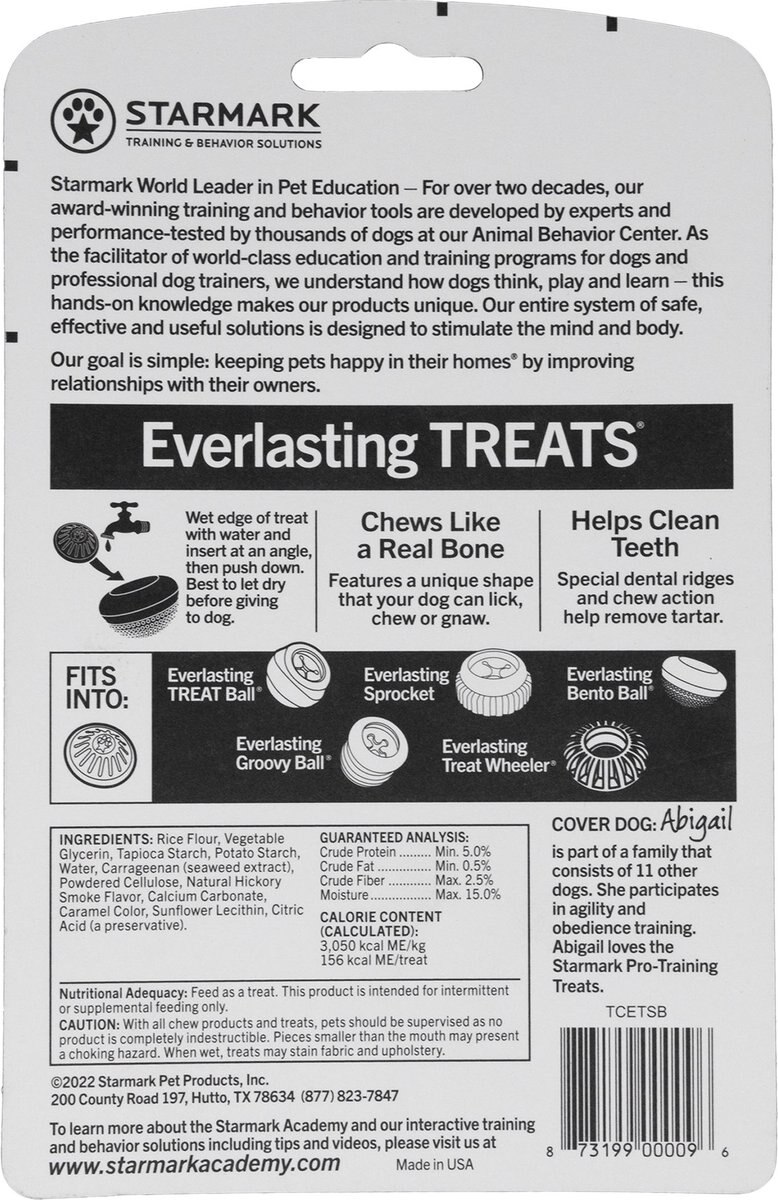 Starmark Everlasting Natural Hickory Smoke Flavored Dental Dog Treats， Medium， 2 count