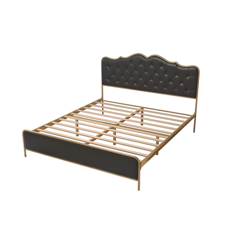 Buckle shaped backrest Platform Bed