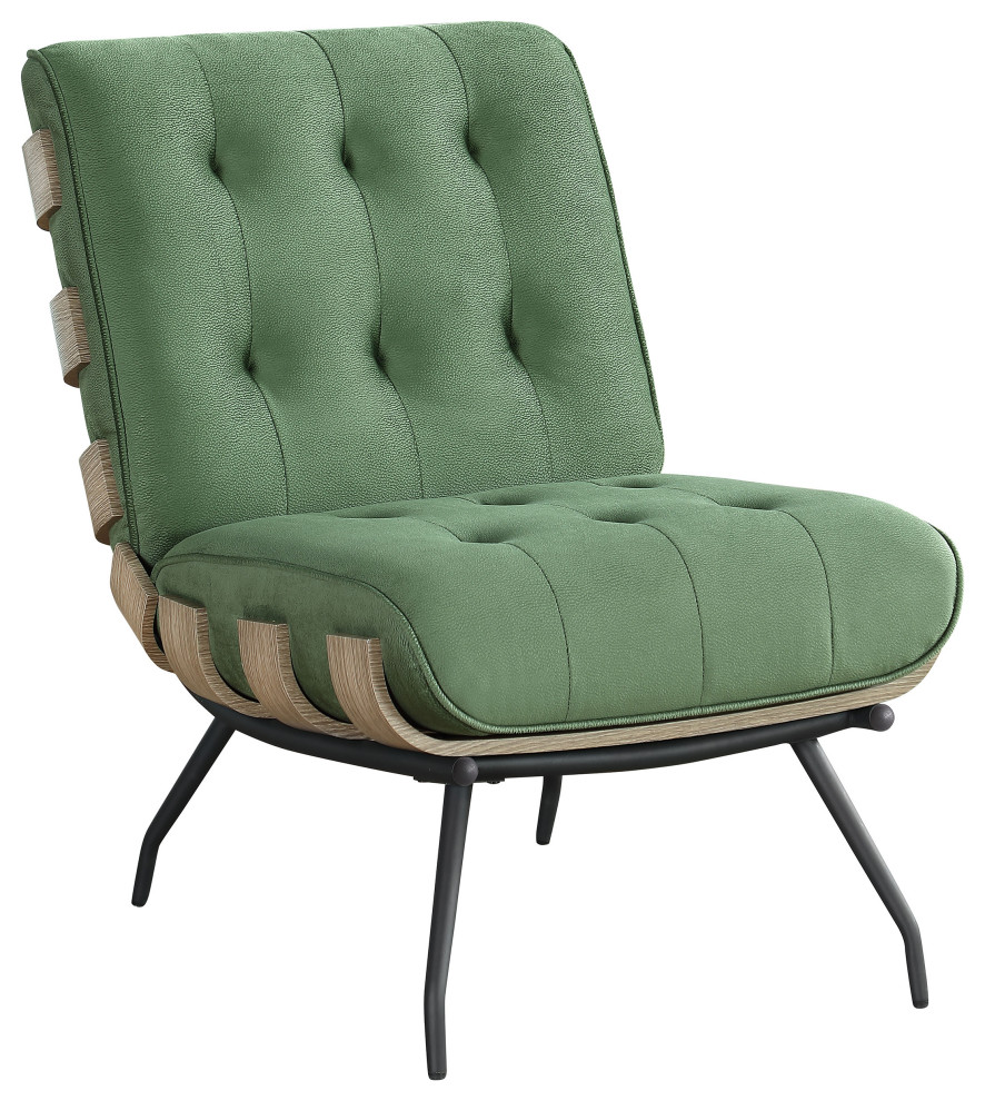 Aloma Armless Tufted Accent Chair Green   Modern   Armchairs And Accent Chairs   by Modon  Houzz