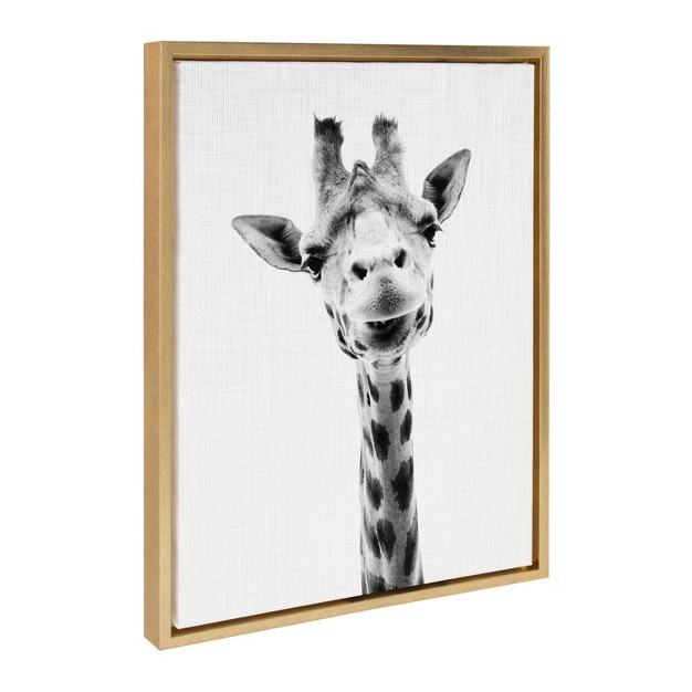 X 24 quot Sylvie Giraffe Framed Canvas By Simon Te Tai Gold Kate amp Laurel All Things Decor