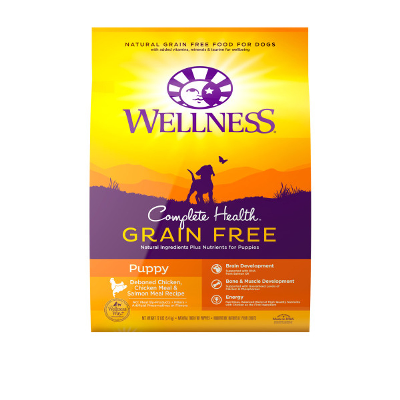 Wellness Grain-Free Complete Health Puppy Deboned Chicken， Chicken Meal and Salmon Meal Dry Dog Food