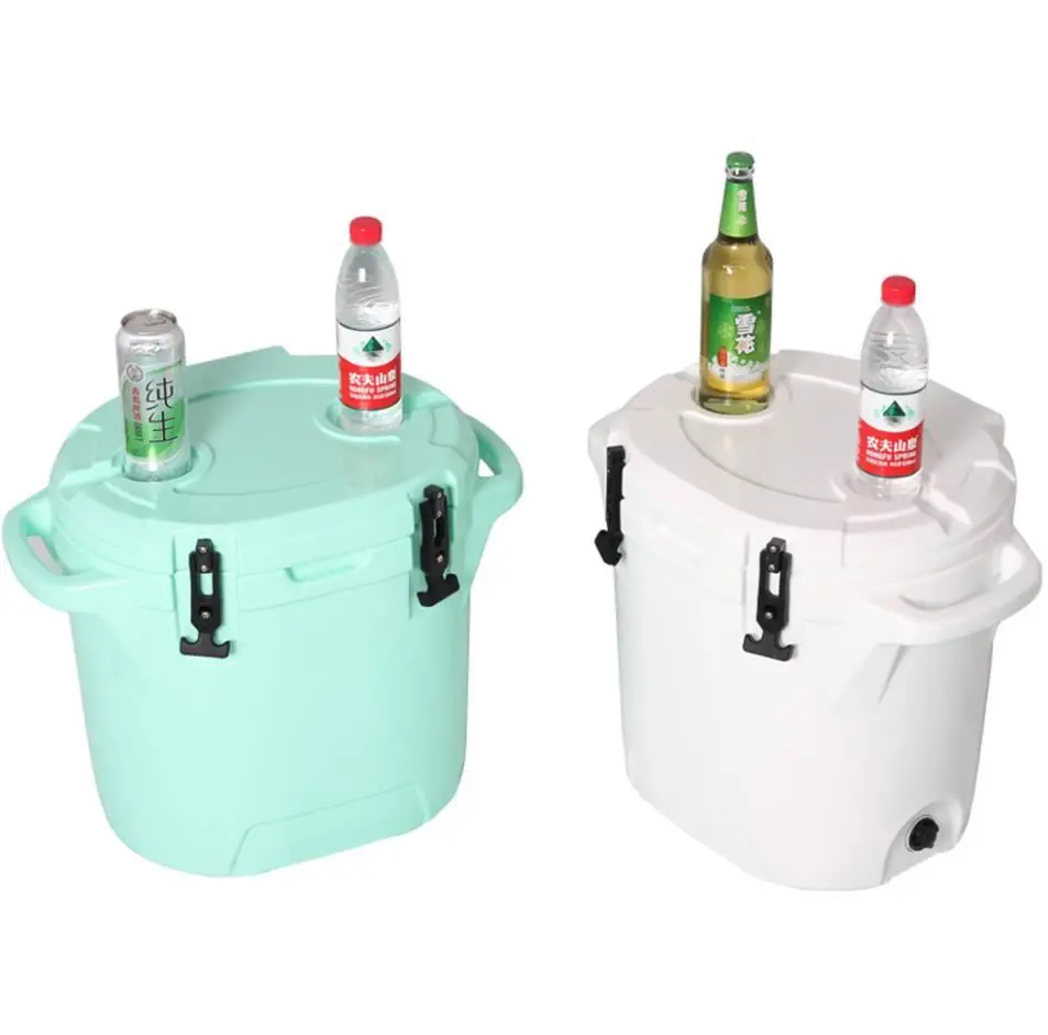 25L Portable Round Cooler Bucket Ice Chest Cooler Box Hard Coolers for Camping Hiking