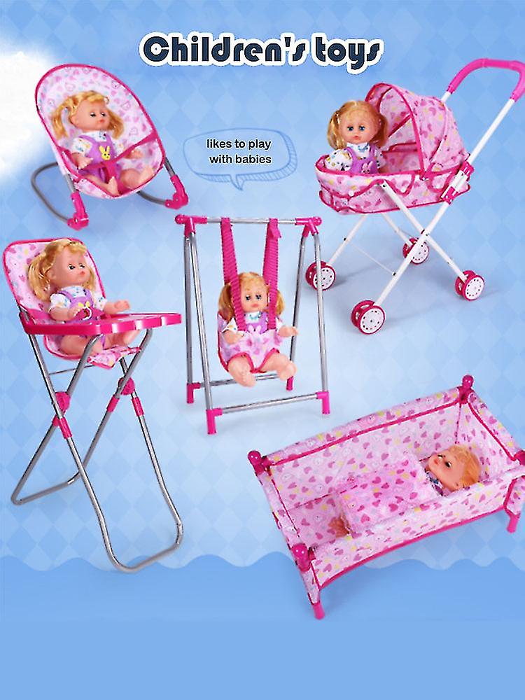 Doll Stroller Toy， Baby Doll Accessories， Baby Doll Nursery Stroller Dining Chair Rocking Chair Swing For Dolls Hotsale Best