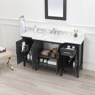 Home Decorators Collection Sassy 60 in. W x 22 in. D Vanity in Dark Charcoal with Marble Vanity Top in White with White Sink Sassy 60C