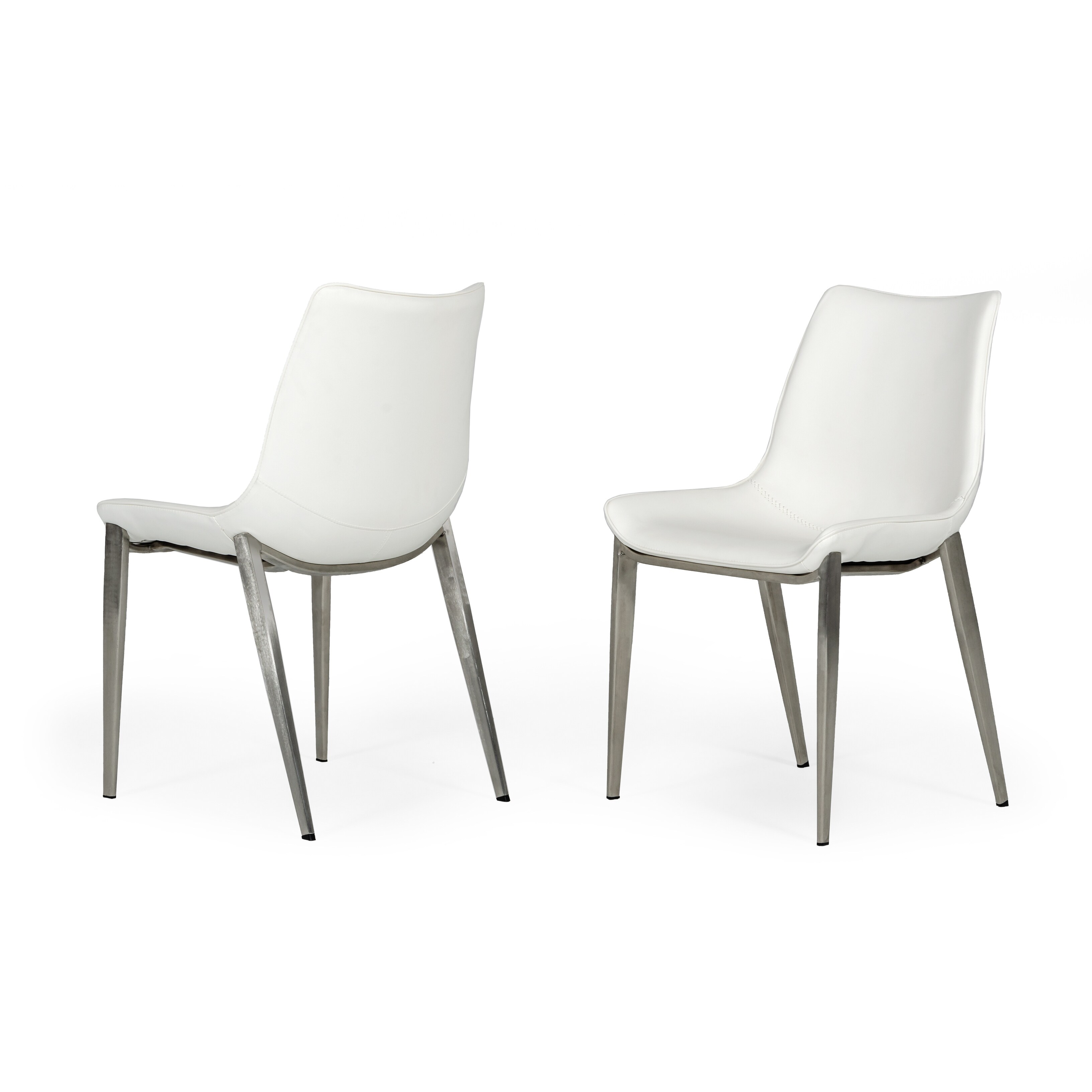 Modrest Frasier Modern White Eco-Leather Dining Chair (Set of 2)