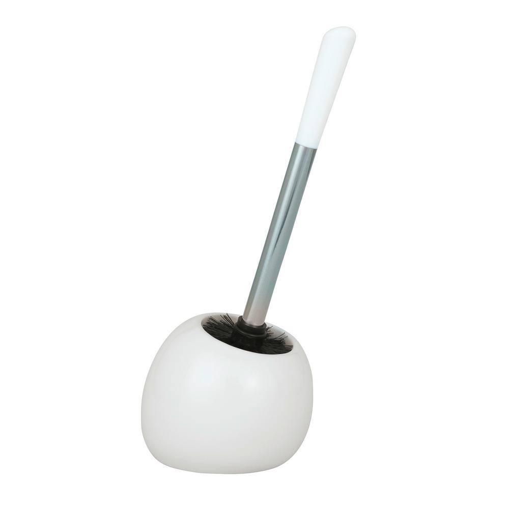 Wenko Polaris 10'' Stainless Steel Toilet Bowl Brush and Holder in White 19288100