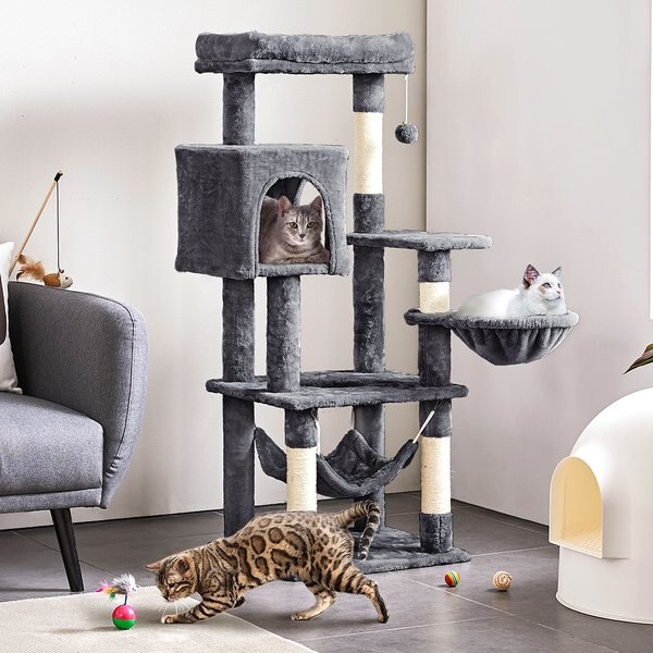 Yaheetech 51.5-in Plush Cat Tree Condo