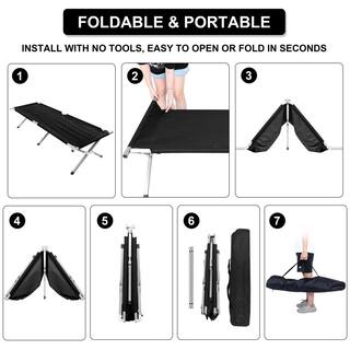 dubbin Portable Folding Camping Cot. 74.8*24.8*17 inch Black LFXPFFS-2002