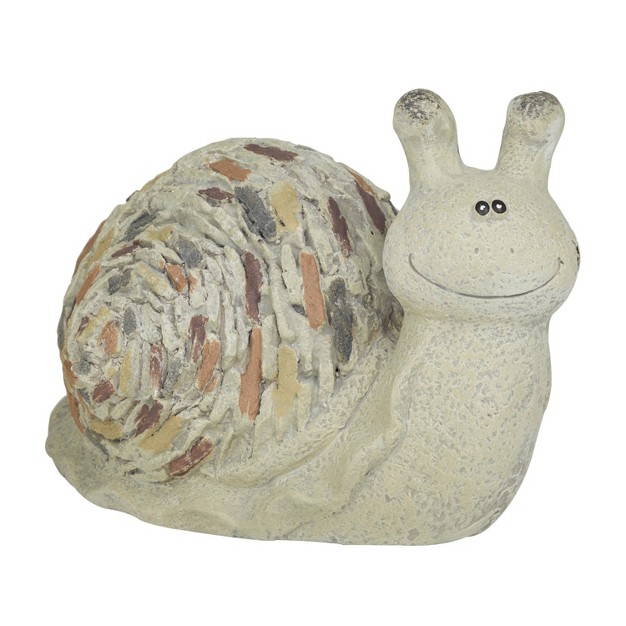 Magnesium Oxide Farmhouse Snail Garden Sculpture Gray Olivia amp May