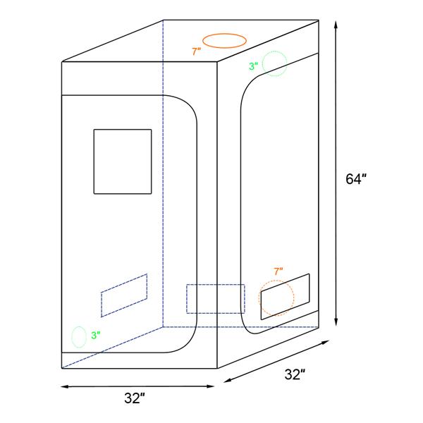 80x80x160 100% Reflective Diamond Mylar Hydroponics Indoor Grow Tent Planting Room