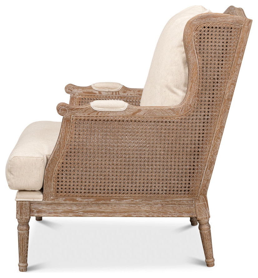 Ava Accent Chair Wingback Down Cushions   Traditional   Armchairs And Accent Chairs   by Sideboards and Things  Houzz