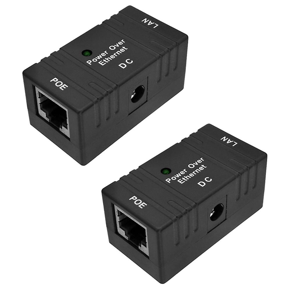 2pcs 10m/100mbp Passive Poe Over Ethernet Rj-45 Injector Splitter Wall Mount Adapter For Cctv Ip Ca