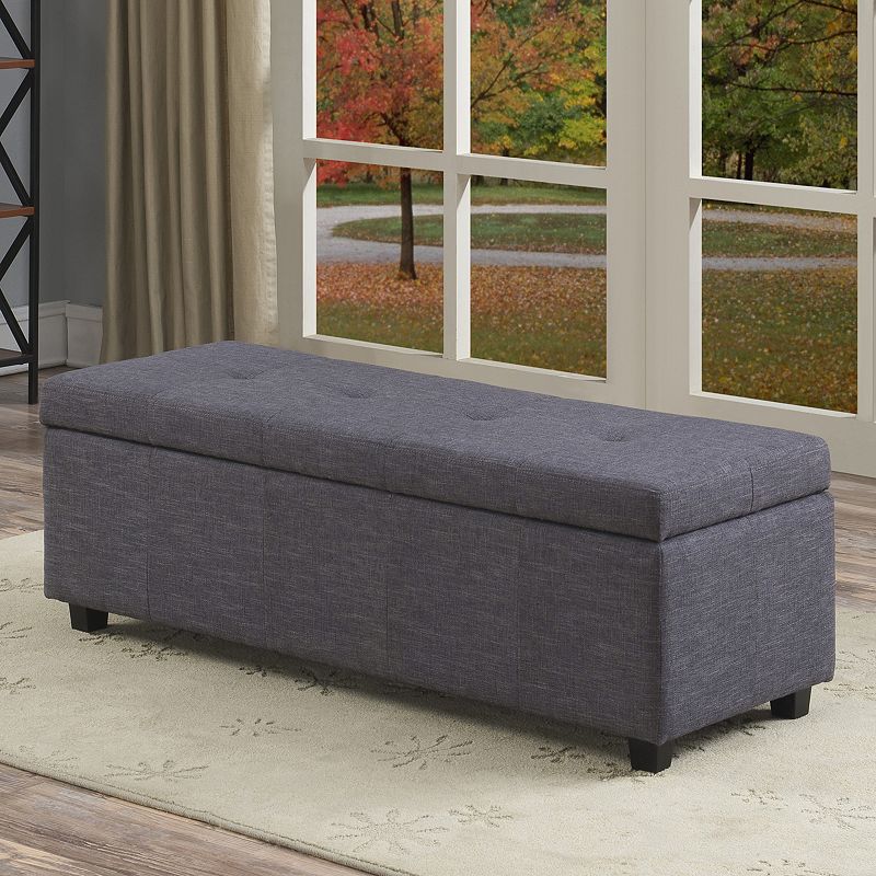 Simpli Home Castleford Transitional Storage Ottoman