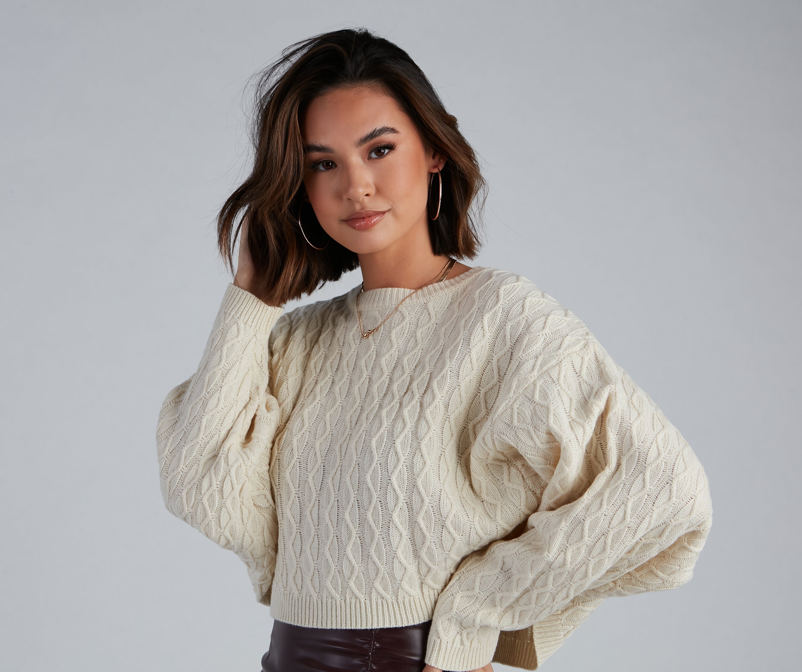 Pumpkin Spice Cable Knit Sweater