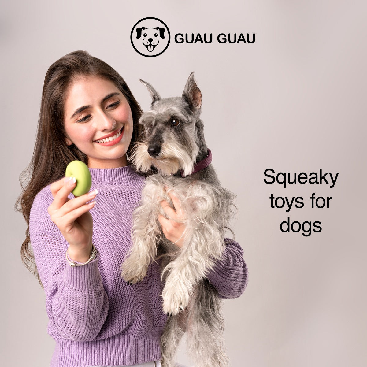 GUAU GUAU DOG TOYS SQUEAK LATEX RUBBER FETCH DOG BALLS FOR AGGRESSIVE CHEWERS FOR SMALL MEDIUM AND PUPPY