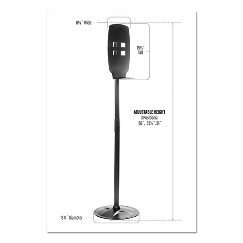 Kantek Floor Stand for Sanitizer Dispensers | Height Adjustable from 50