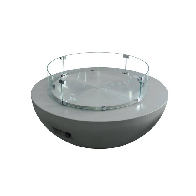 Lunar Round Tempered Glass Wind Screen For Outdoor Fire Pit Elementi