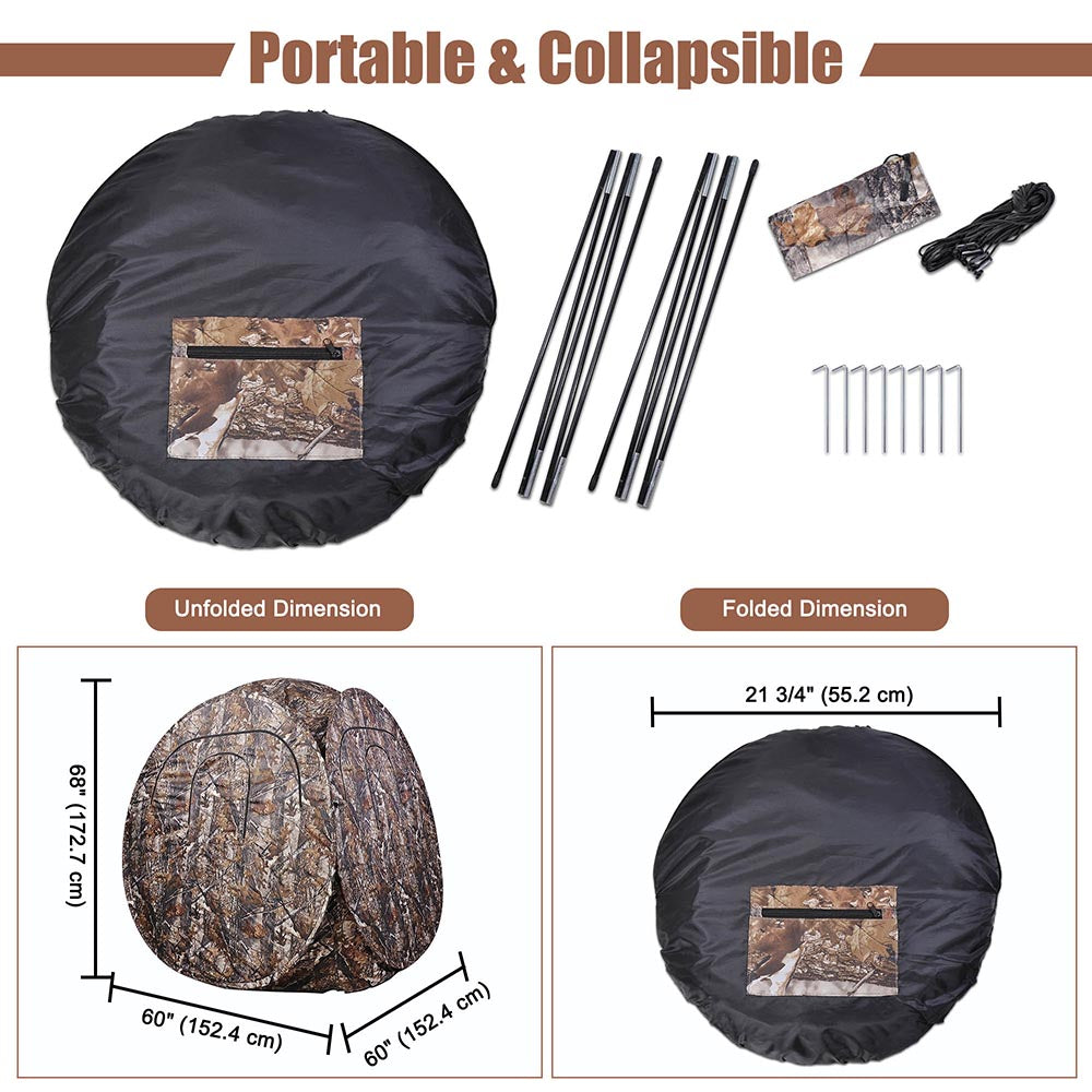 Yescom Durable Steel Frame Outdoor Pop Up Blind Camouflage