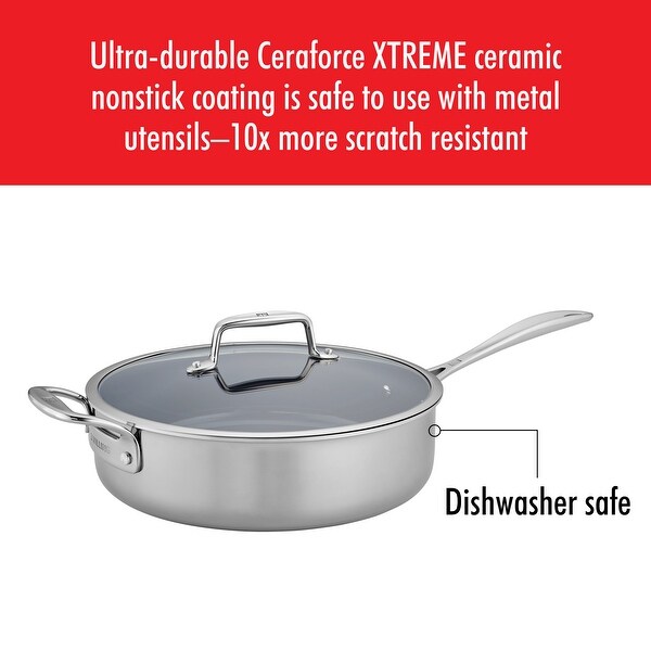 ZWILLING Clad CFX Stainless Steel Ceramic Nonstick Saute Pan