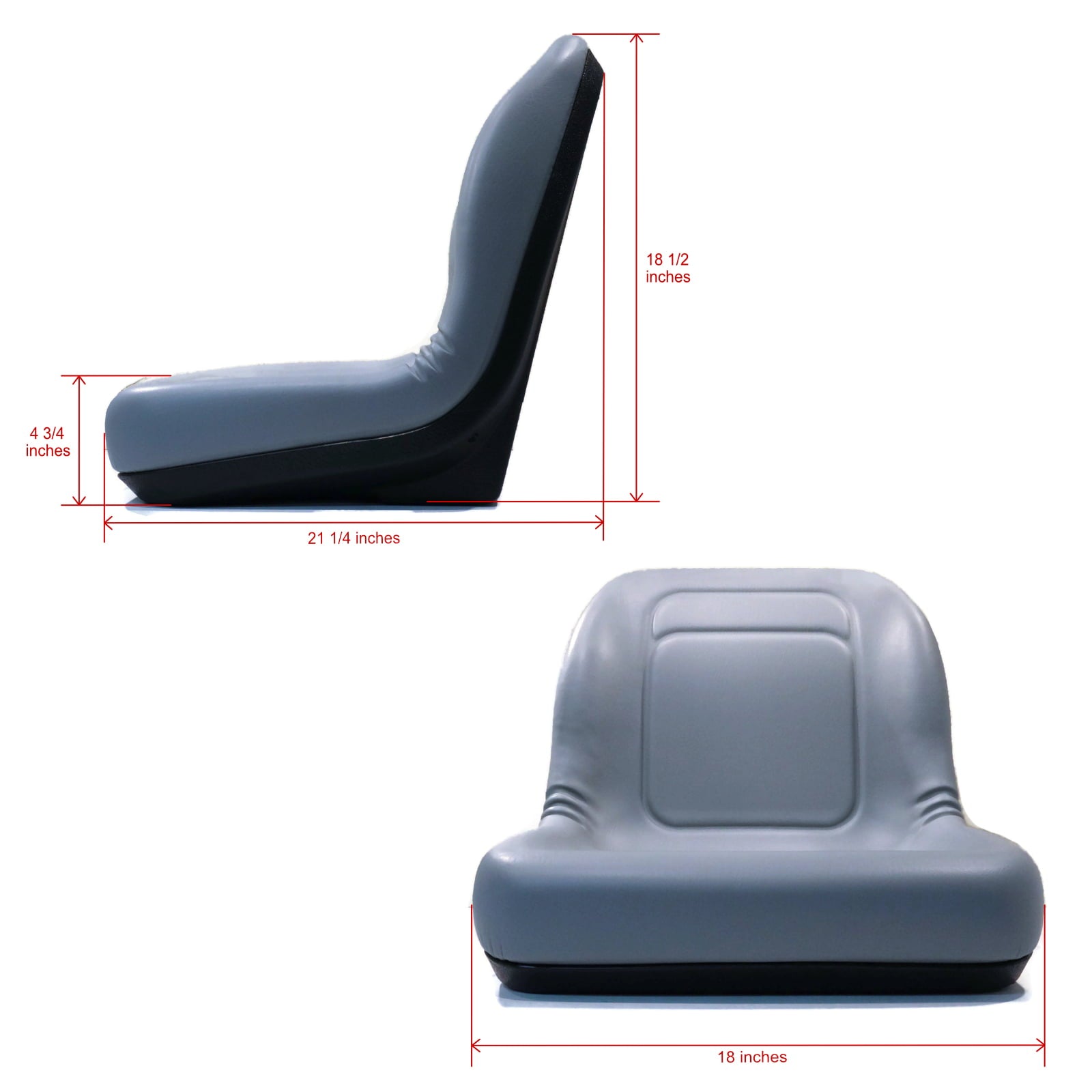 The ROP Shop | Grey High Back Seat for John Deere Compact Tractor 4105 4200 4210 4300 4310