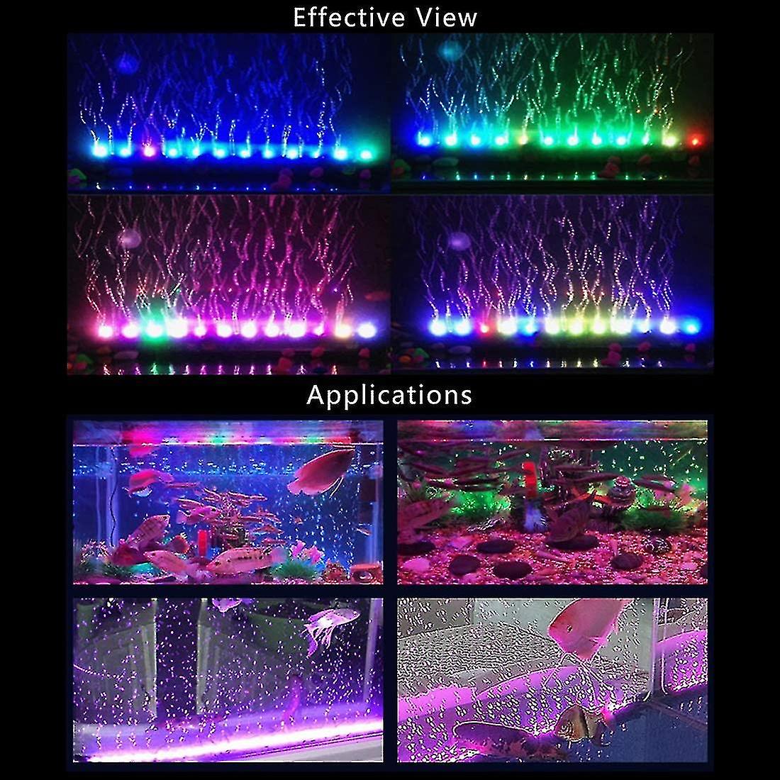 2 Watt Aquarium Fish Tank Air Stone With Automatic Color Changing Led Light (length -10